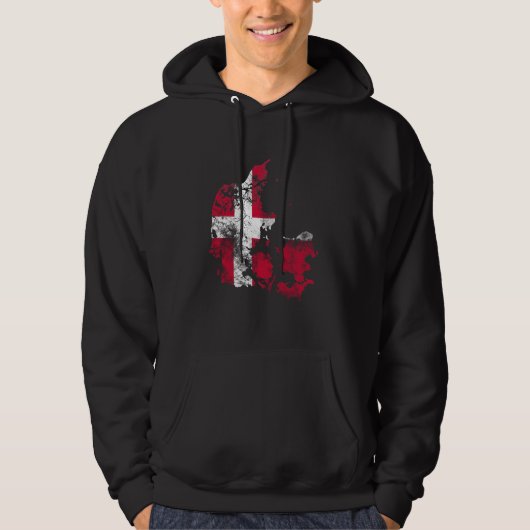 Dänemark beunruhigte Flagge Hoodie (Vorderseite)
