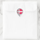 Dänemark Button Location Flag Runder Aufkleber (Tasche)