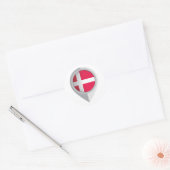 Dänemark Button Location Flag Runder Aufkleber (Umschlag)
