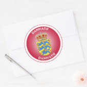 Dänemark Coat of Arms Circle Shape Runder Aufkleber (Umschlag)