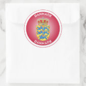 Dänemark Coat of Arms Circle Shape Runder Aufkleber (Tasche)