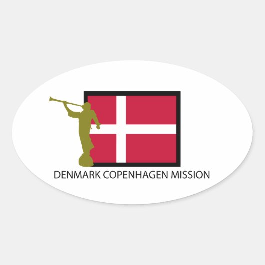 DÄNEMARK COPENHAGEN MISSION LDS CTR OVALER AUFKLEBER (Vorderseite)