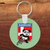 Dänemark Cycling Panda Schlüsselanhänger (Vorderseite)