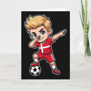 Dänemark Dab Kid Ziel Cartoon Dänische Flagge für Karte