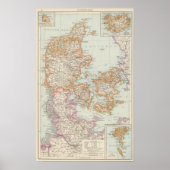 Danemark - Dänemark Karte Poster (Vorne)