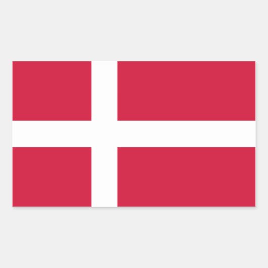 Dänemark/Dänisch/Dänische Flagge Rechteckiger Aufkleber (Vorderseite)