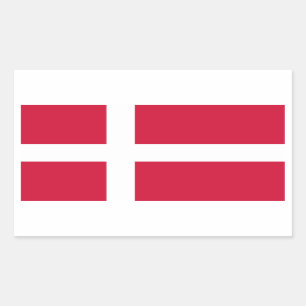 Dänemark/Dänisch/Dänische Flagge Rechteckiger Aufkleber