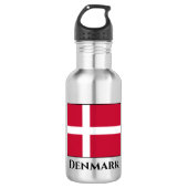 Dänemark (dänische Flagge) Edelstahlflasche (Vorderseite)