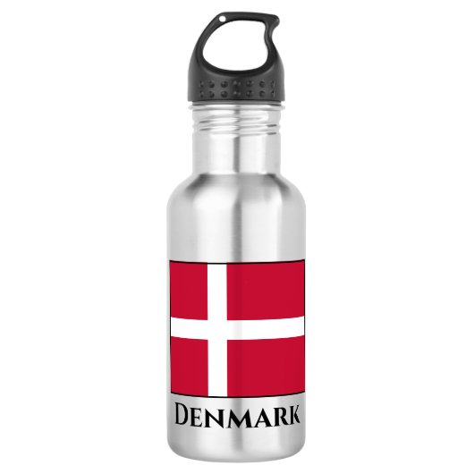 Dänemark (dänische Flagge) Edelstahlflasche (Vorderseite)