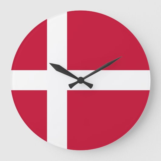 Dänemark (dänische Flagge) Große Wanduhr (Vorderseite)