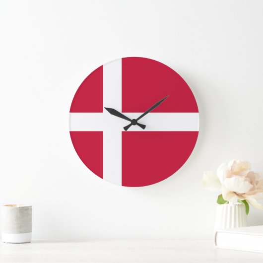 Dänemark (dänische Flagge) Große Wanduhr (Zuhause)