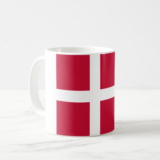 Dänemark (dänische Flagge) Kaffeetasse (Vorderseite Links)