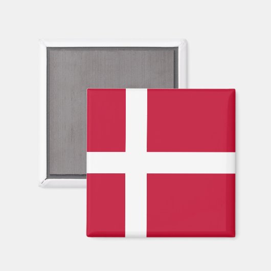 Dänemark (dänische Flagge) Magnet (Vorderseite/Rückseite)