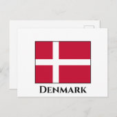 Dänemark (dänische Flagge) Postkarte (Vorne/Hinten)