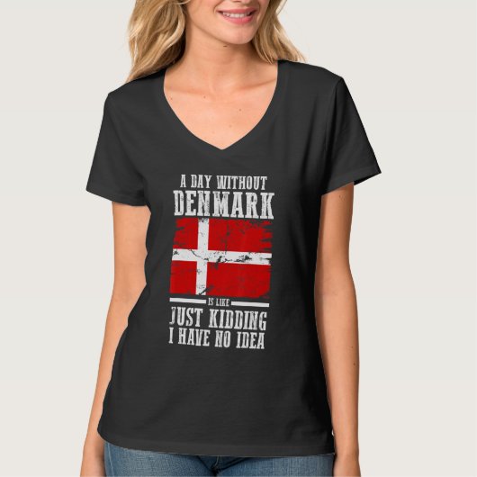 Dänemark Dänische Flagge T-Shirt (Vorderseite)