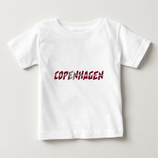 Dänemark Dänische Flaggenfarben Typografie Baby T-shirt (Vorderseite)