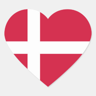 Dänemark - Dänische Nationalflagge Herz-Aufkleber