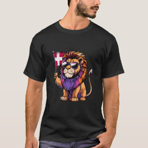Dänemark Dänische Wurzeln Süße Löwen-Sonnenbrille T-Shirt