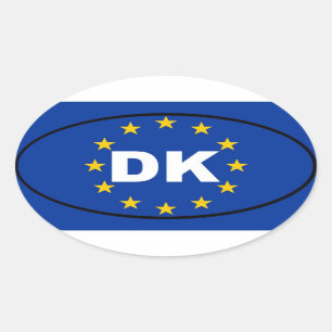 Dänemark - DK - europäische Gewerkschaft Ovaler Aufkleber