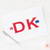 Dänemark DK Oval Sticker im Euro-Stil (Umschlag)