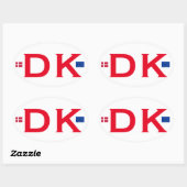 Dänemark DK Oval Sticker im Euro-Stil (Blatt)