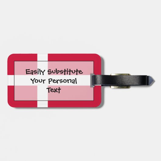 Dänemark Easy ID Personal Flag Gepäckanhänger (Rückseite horizontal)