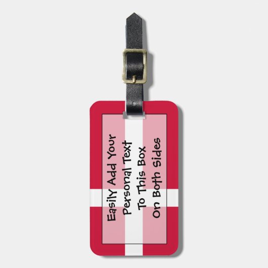 Dänemark Easy ID Personal Flag Gepäckanhänger (Vorderseite vertikal)