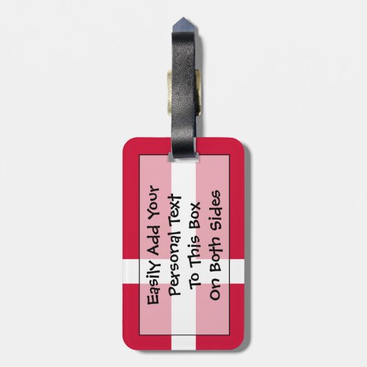 Dänemark Easy ID Personal Flag Gepäckanhänger (Rückseite vertikal)