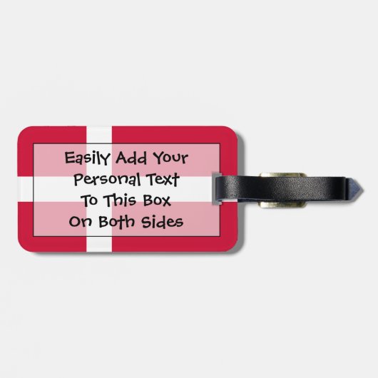 Dänemark Easy ID Personal Flag Gepäckanhänger (Rückseite horizontal)