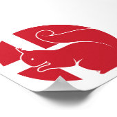 Dänemark Eichhörnchen Dänemark Nationale Tierflagg Poster (Ecke)
