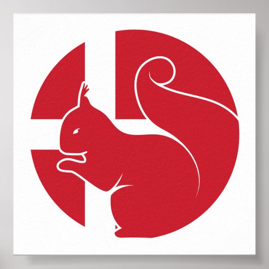 Dänemark Eichhörnchen Dänemark Nationale Tierflagg Poster (Vorne)
