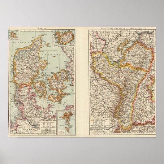 Dänemark, Elsass-Lothringen, Pfalz Poster (Vorne)