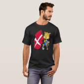 Dänemark Fan Katze T-Shirt (Vorne ganz)