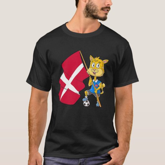 Dänemark Fan Katze T-Shirt (Vorderseite)