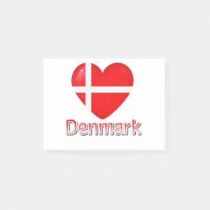 Dänemark Flag Cutout Post-it Klebezettel