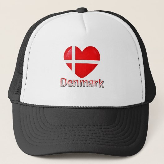 Dänemark Flag Cutout Truckerkappe (Vorderseite)