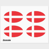 DÄNEMARK FLAG DANNEBROG OVALER AUFKLEBER (Blatt)