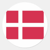 Dänemark Flag DK Runder Aufkleber (Vorderseite)