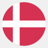 Dänemark Flag DK Runder Aufkleber (Vorderseite)