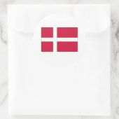 Dänemark FLAG International Runder Aufkleber (Tasche)