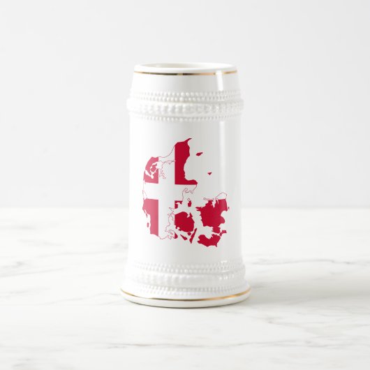 Dänemark Flag-Karte Bierglas (Mittel)