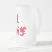 Dänemark Flag-Karte Mattglas Bierglas (VorderseiteRechts)