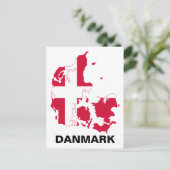 Dänemark Flag-Karte Postkarte (Stehend Vorderseite)