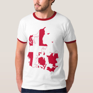 Dänemark Flag Karte T-Shirt