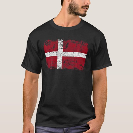 DÄNEMARK-Flag Vintag beängstigend DÄNEMARK T-Shirt (Vorderseite)