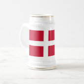 Dänemark Flagge Bierglas (Vorderseite Links)
