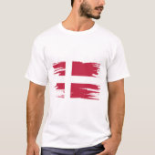 Dänemark Flagge Brush Art T-Shirt (Vorderseite)