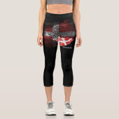 Dänemark-Flagge Capri Leggings (Vorderseite)