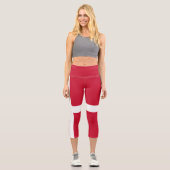 Dänemark Flagge Capri Leggings (Vorderseite)