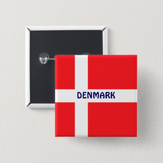 DÄNEMARK: Flagge Dänemarks Button (Vorne & Hinten)